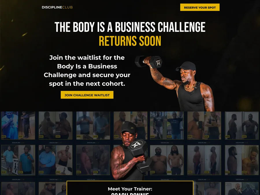 Body Is A Business Challenge Waitlist